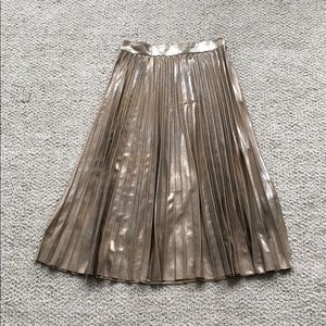 Zara metallic gold pleated skirt. New with tags.